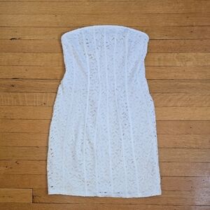 Kimchi  Blue, Strapless Lace Corset Mini Dress, Ivory, EUC, Women's S